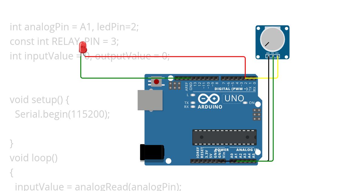 Potentiometer led simulation