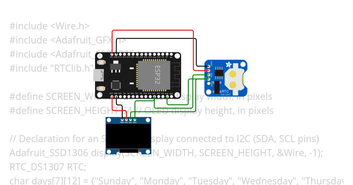 esp32 rtc and oled simulation