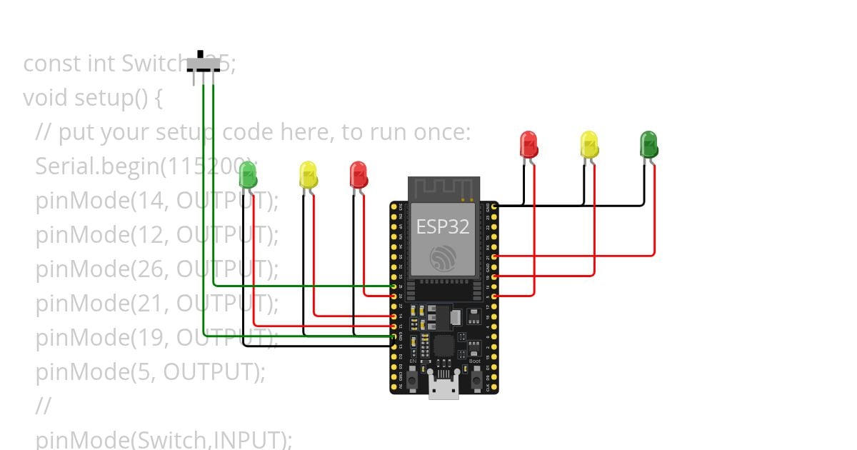 led with switch simulation