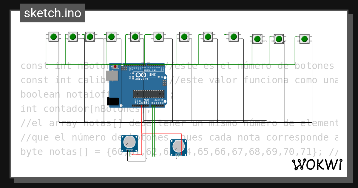 Controlador midi final wokwi esp32 stm32 arduino simulator