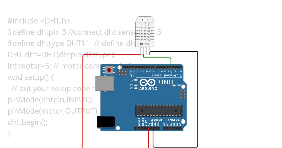 dht with motor control simulation