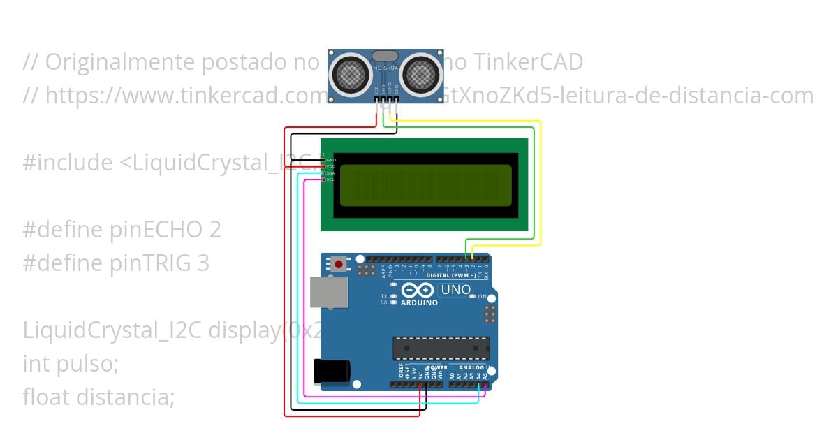 HC-SR04 Arduino UNO simulation