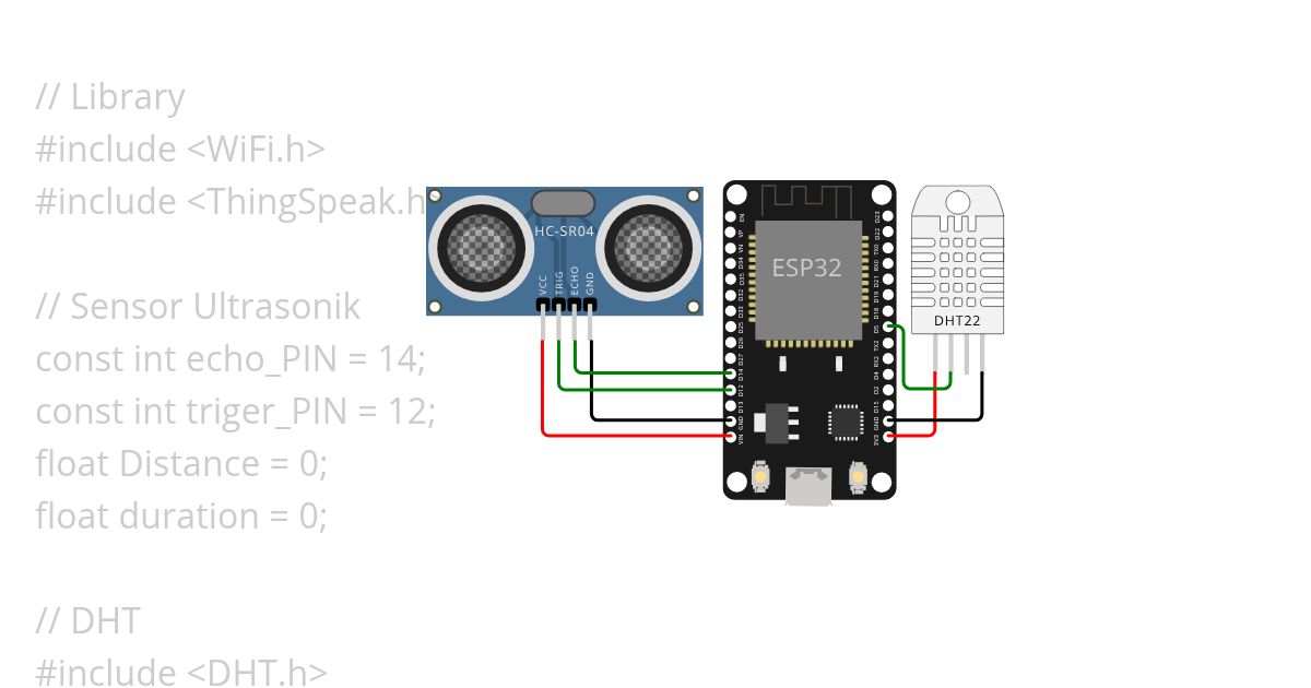 esp32 ultrasonik + dht.ino simulation