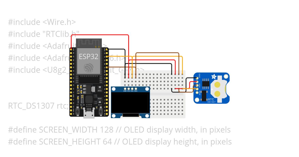 ESP32 OLED DIGITAL CLOCK simulation