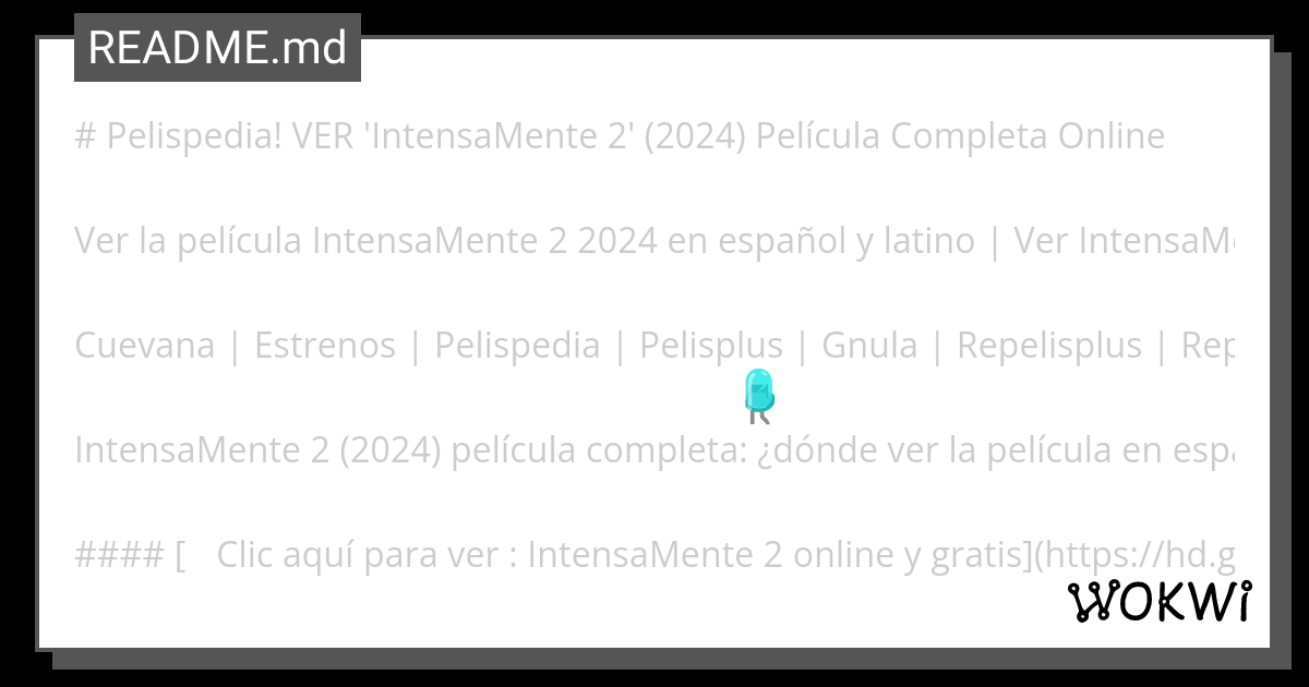 Pelispedia! VER 'IntensaMente 2' (2024) Película Completa Online Copy - Wokwi ESP32, STM32, Arduino Simulator thumbnail