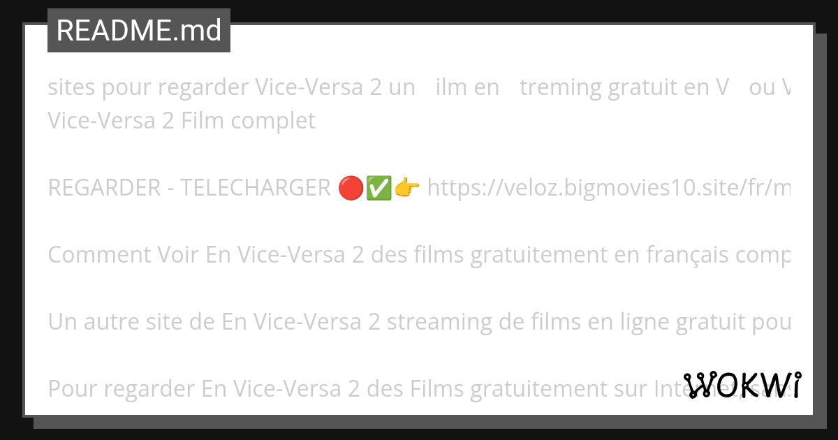 ViceVersa 2 Film Complet en Streaming VF Wokwi ESP32, STM32, Arduino Simulator