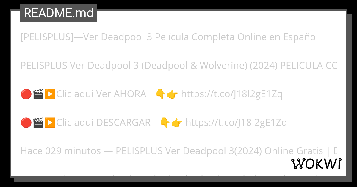 [PELISPLUS]—Ver Deadpool 3 Película Completa Online en Español - Wokwi ESP32, STM32, Arduino Simulator thumbnail