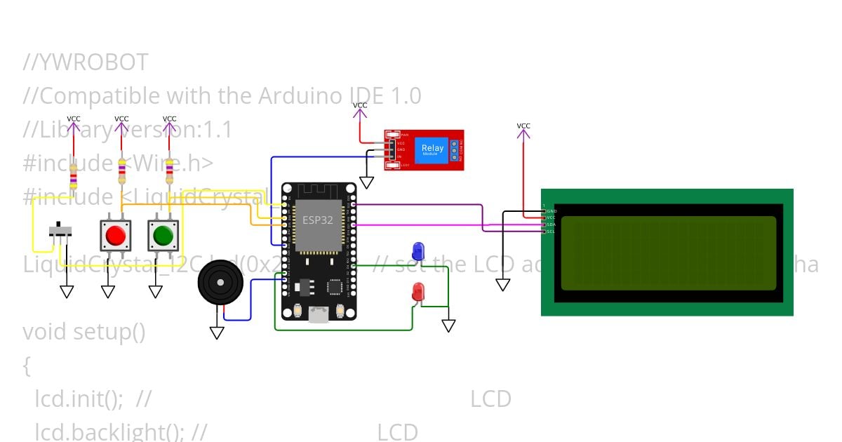 ตัวอย่าง:  LCD20x4_I2C simulation