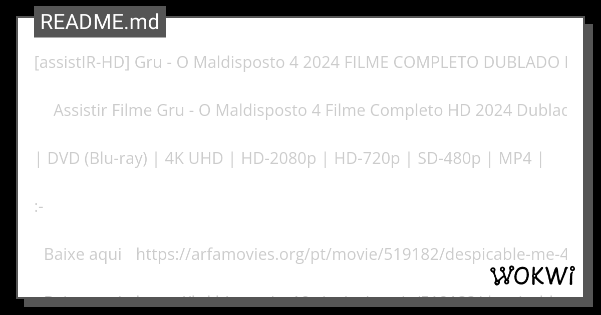 [assistIR-HD] Gru - O Maldisposto 4 2024 FILME COMPLETO DUBLADO EM PORTUGUESE - Wokwi ESP32, STM32, Arduino Simulator thumbnail