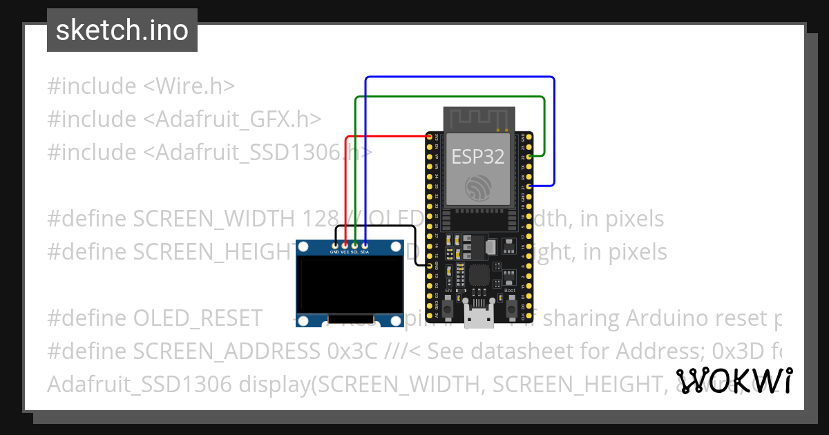 oled Display - Wokwi ESP32, STM32, Arduino Simulator