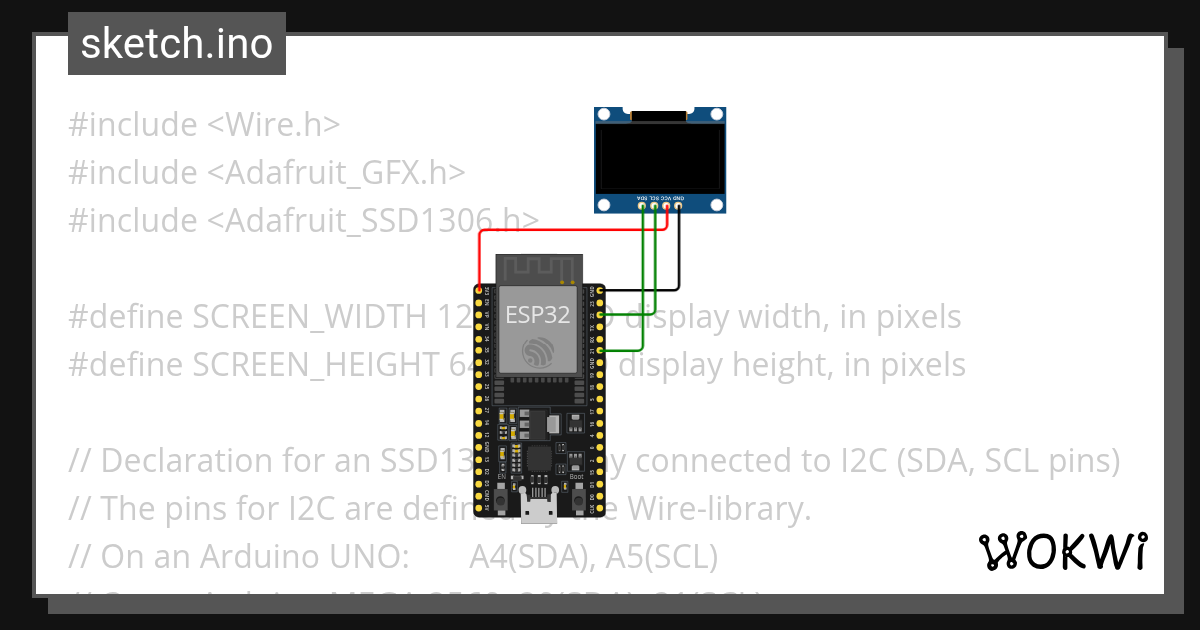 OLED - Wokwi ESP32, STM32, Arduino Simulator