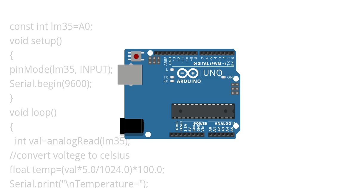 LM35 PROGRAM simulation