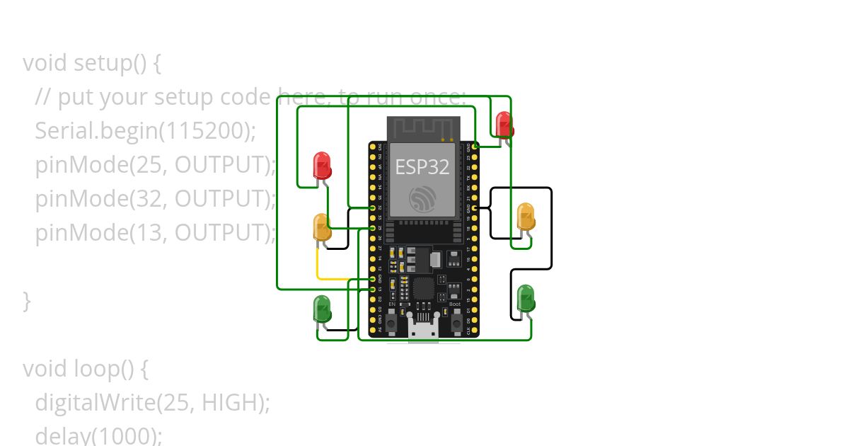 LED 2 traffic lights  simulation