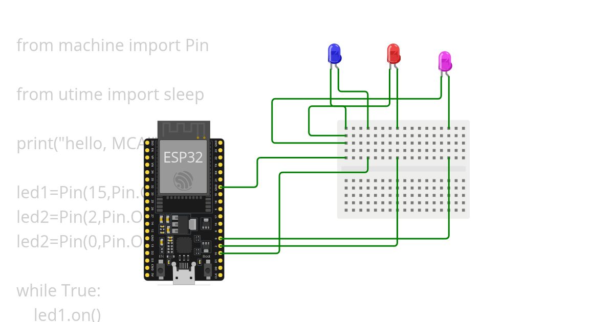ESP MICROPYTHON LED simulation