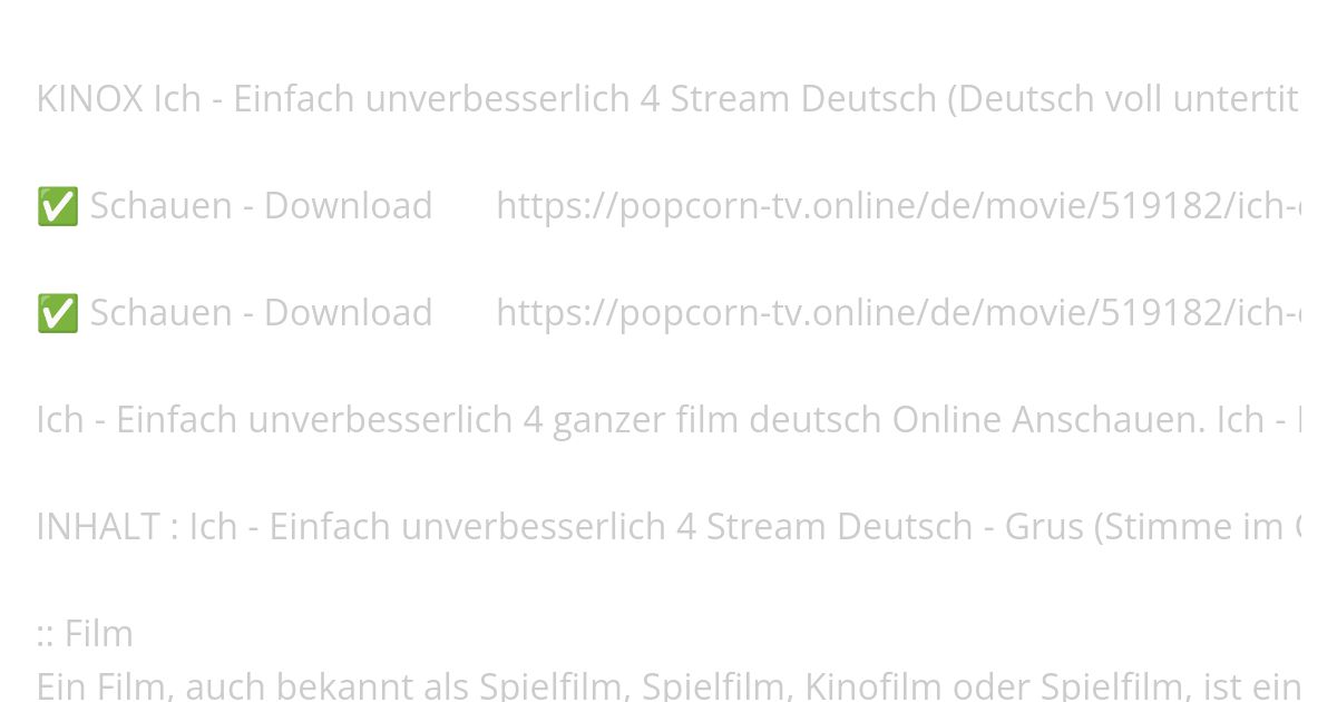 GANZER-FILM.!! Ich - Einfach unverbesserlich 4 STREAM DEUTSCH Schauen Online simulation