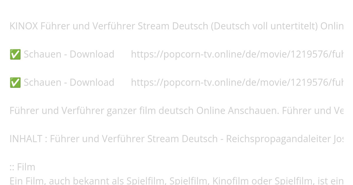 GANZER-FILM.!! Führer und Verführer STREAM DEUTSCH Schauen Online simulation