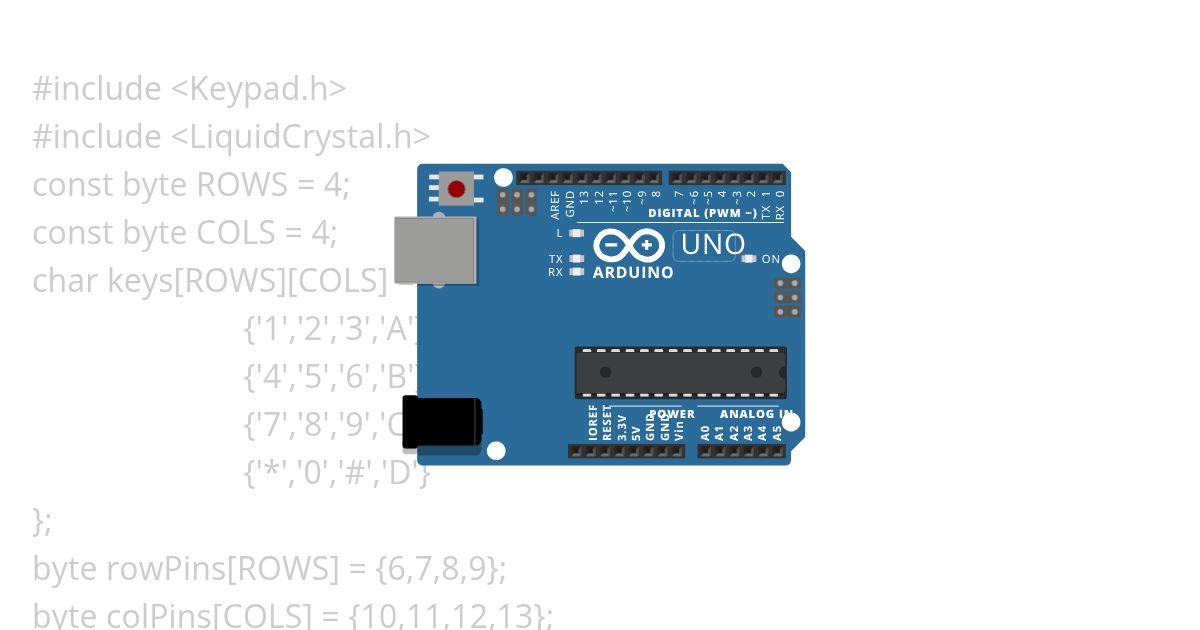 Keypad & LiquidCrystal simulation