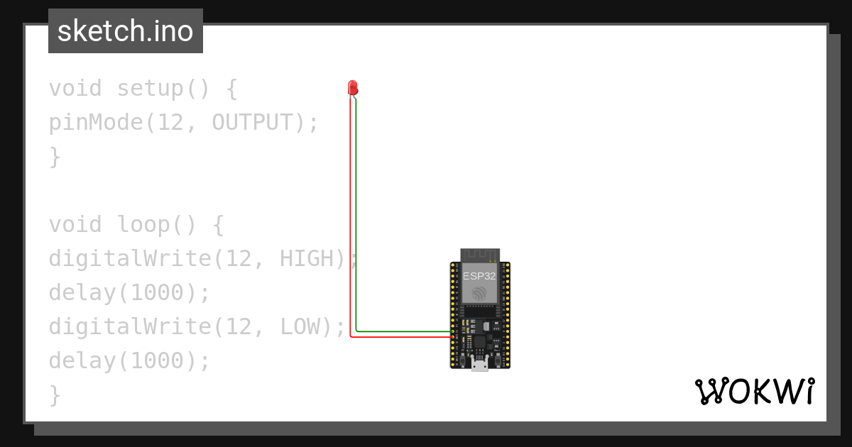 Blinking Light - Wokwi ESP32, STM32, Arduino Simulator