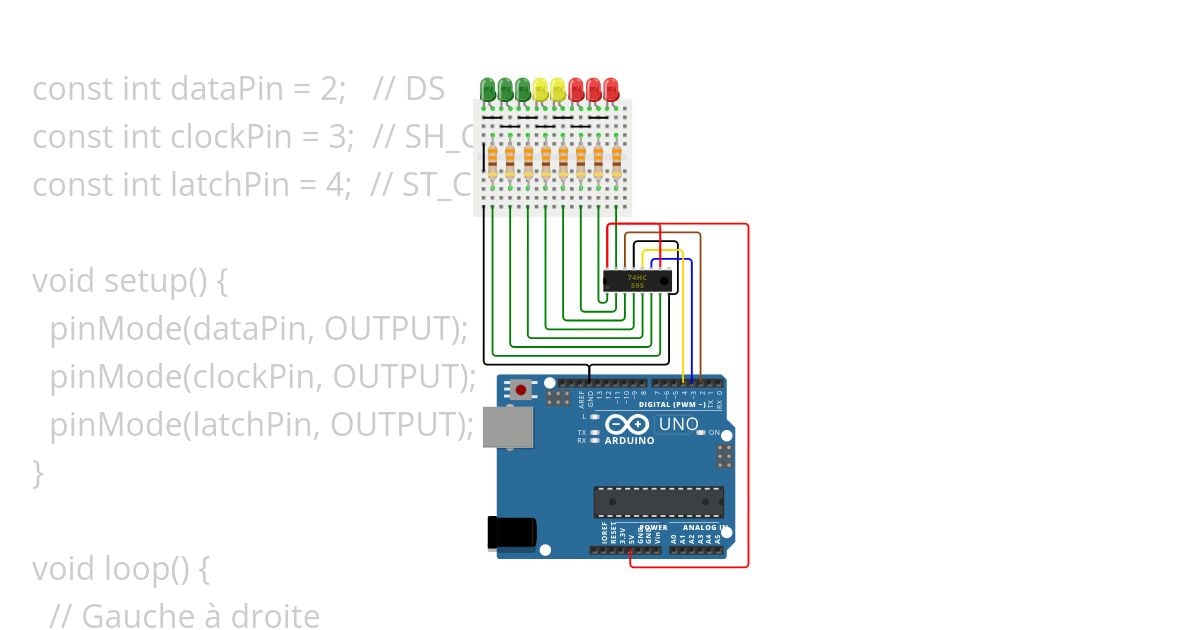 74HC595N Register simulation