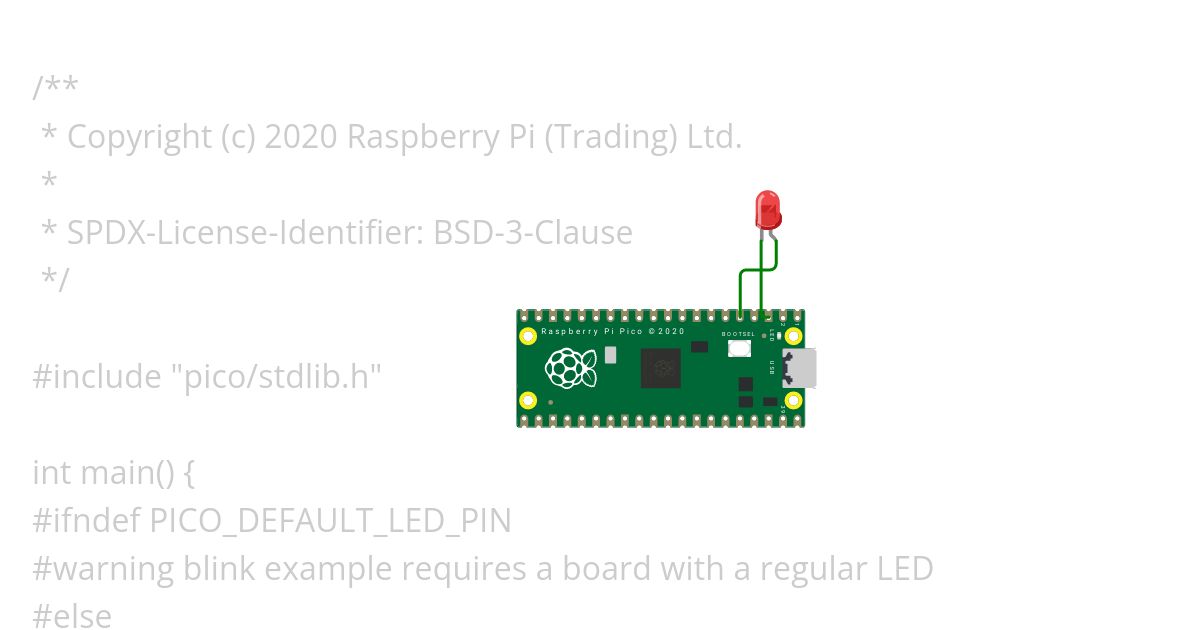 Pi Pico SDK Blink  simulation