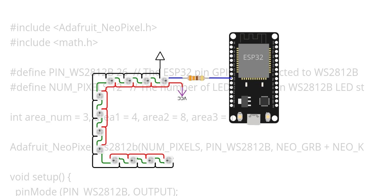 WS2812 RGB-Control simulation