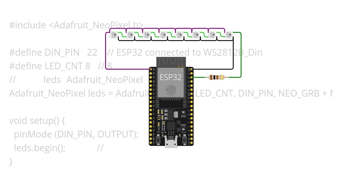 ESP32_WS2812tripControl simulation