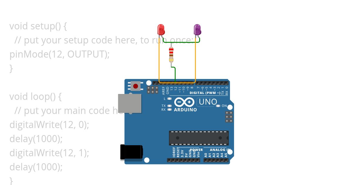 una sola resistencia para un led simulation