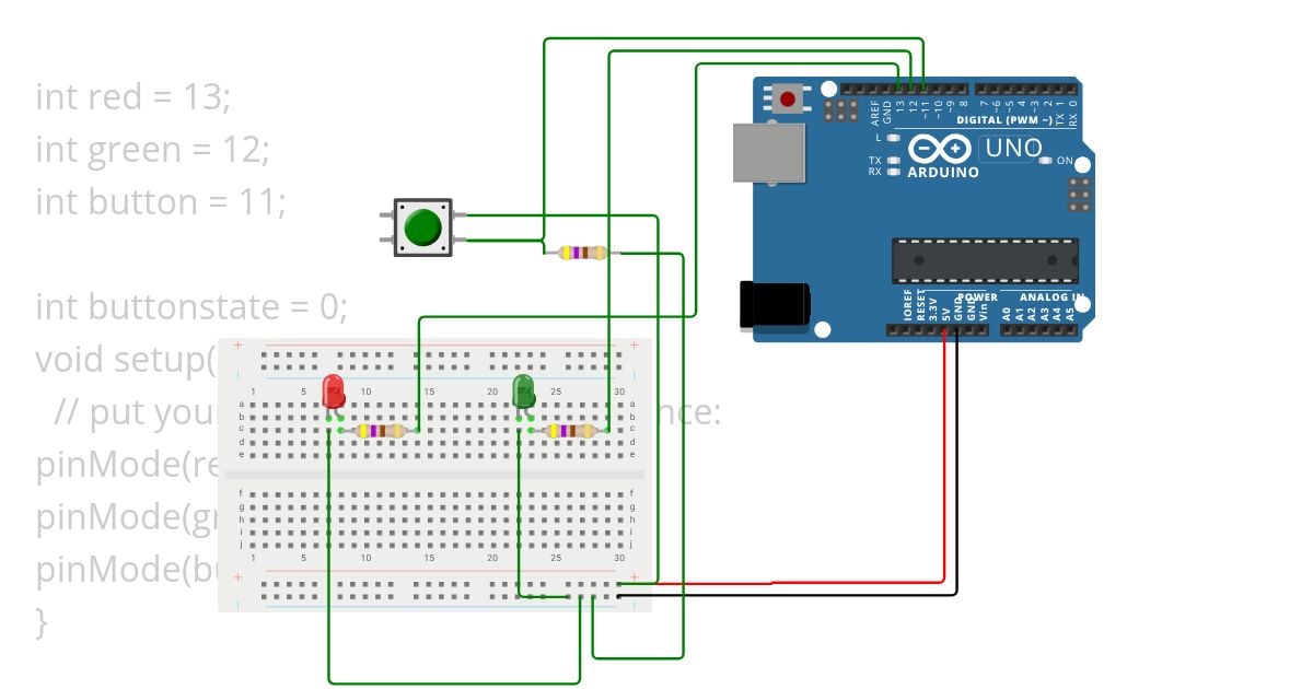 LED CONTROL USING SWITCH simulation