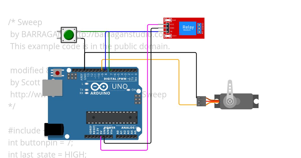 MOTOR CONTROL USING RELAY ARDUINO UNO simulation