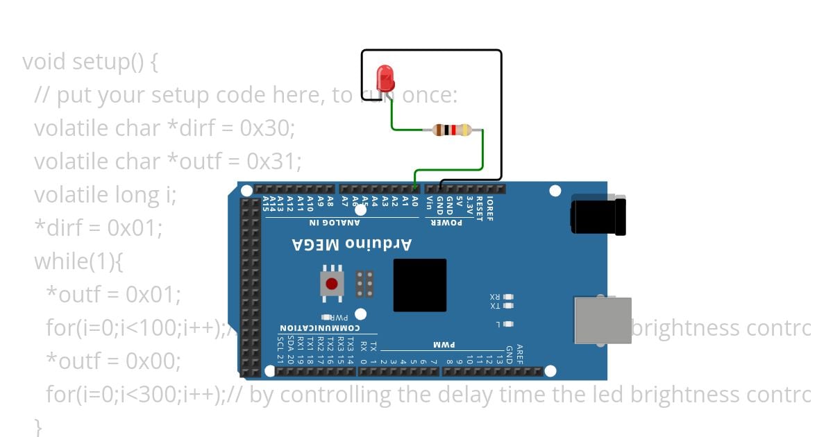 blink led pwm simulation