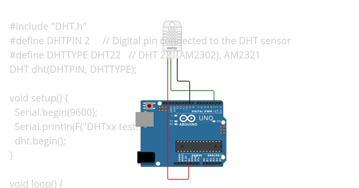 DHT 11 SENSOR INTERFACING WITH ARDUINO simulation