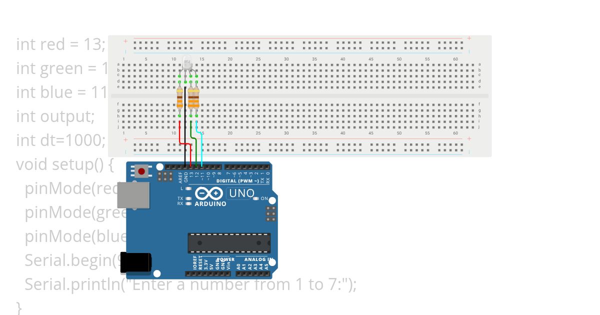 10 RGB LED simulation