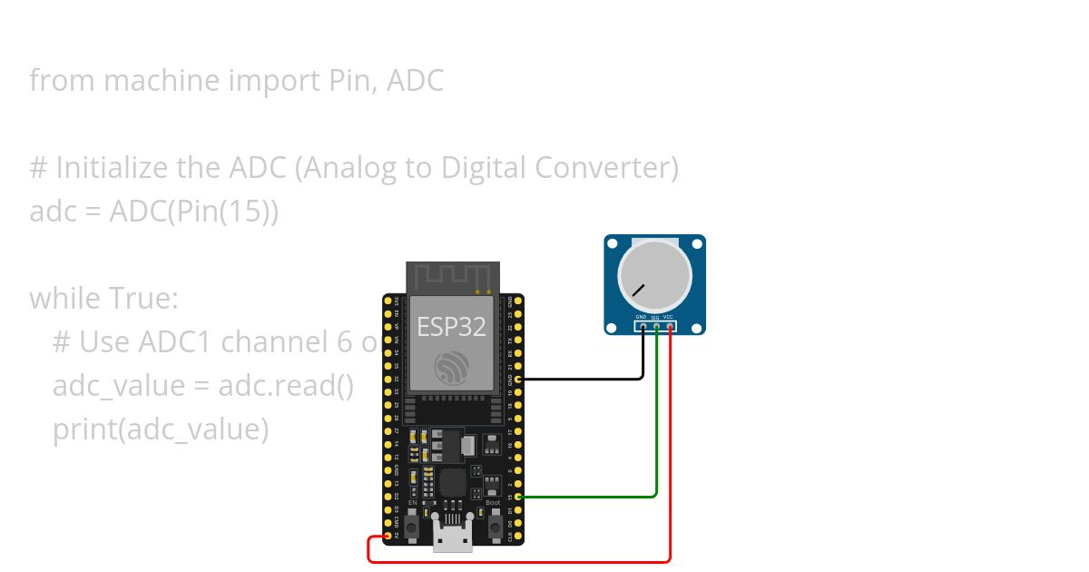 ADC:potentiometer simulation