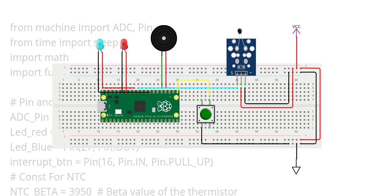 NTC Sensor - Buzzer simulation