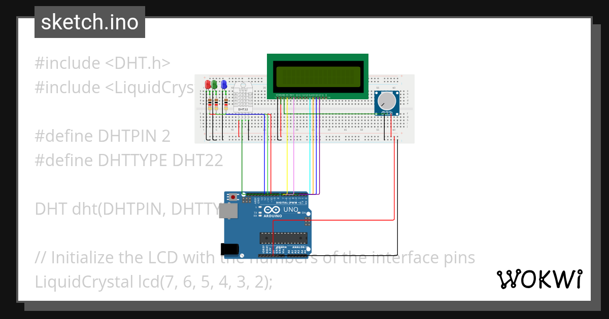Smart home system using DHT11 and lcd display - Wokwi ESP32, STM32 ...