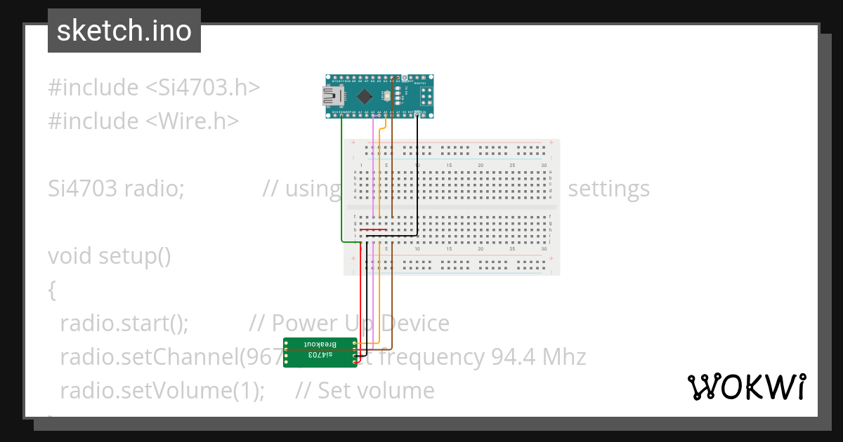 nano_Si4703 - Wokwi ESP32, STM32, Arduino Simulator