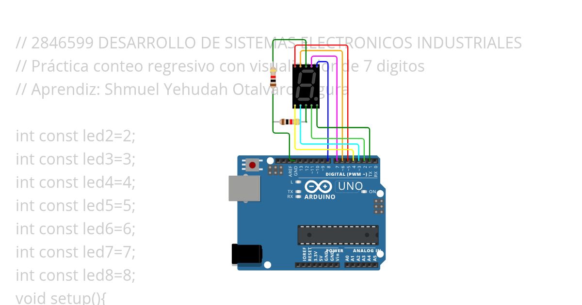 Conteo regresivo 7 digitos simulation