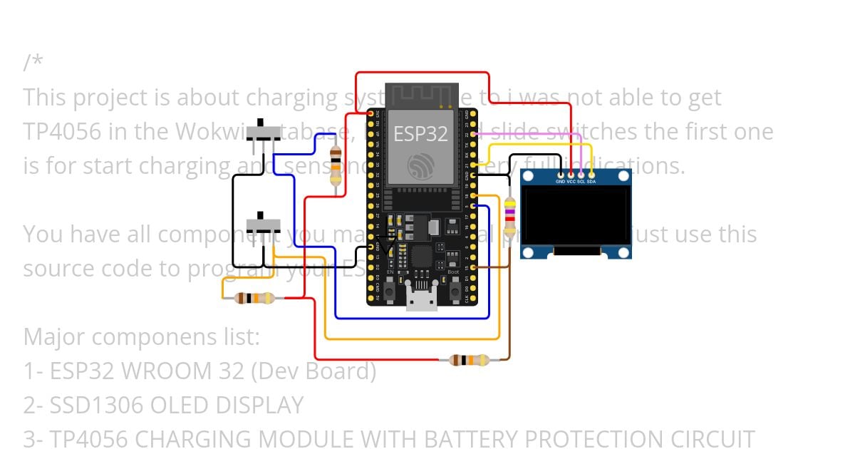 TP4056 Charging Module With ESP32 simulation