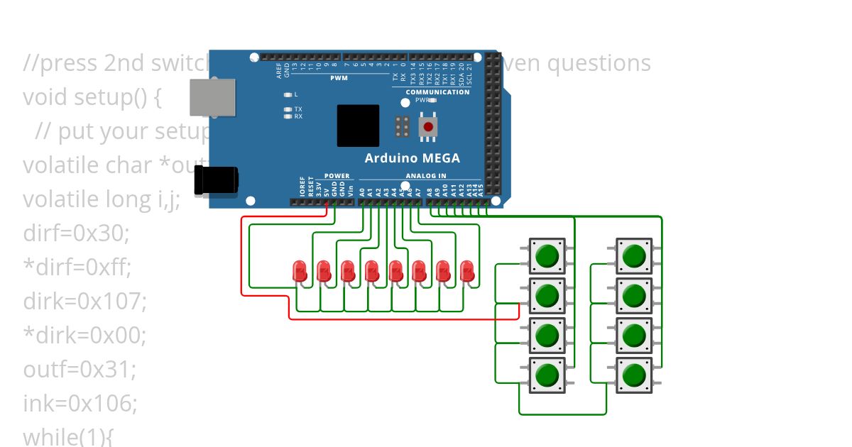 8 bit leds  & 8 bit switches simulation