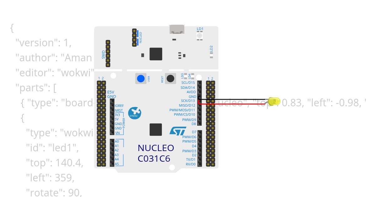led blink with C simulation