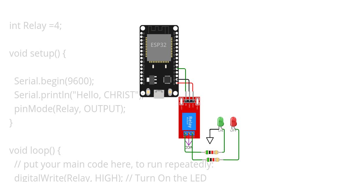 Led_relay ESP 32 simulation