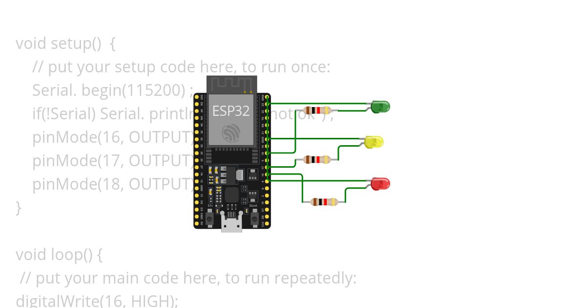 Esp32 traffic light simple dilip simulation