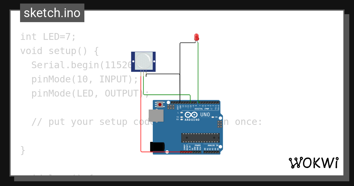 Pir sensor - Wokwi ESP32, STM32, Arduino Simulator