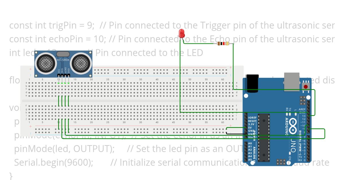 proximity detector with led  simulation