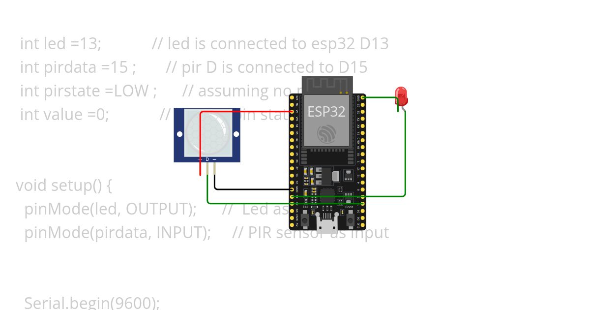 PIR sensor simulation