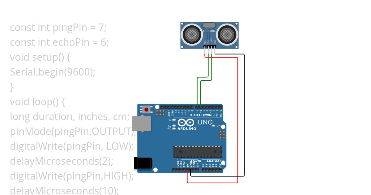 ULTRASONIC SENSOR DISTANCE simulation