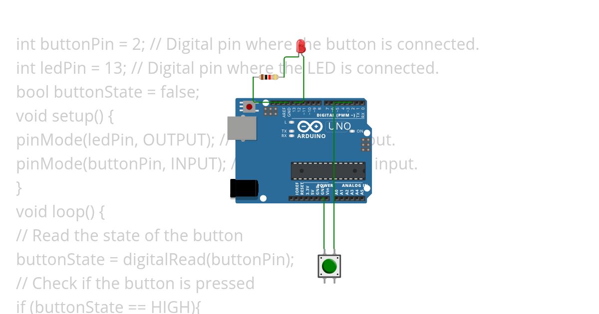 LED CONTROLLED WITH SWITCH simulation