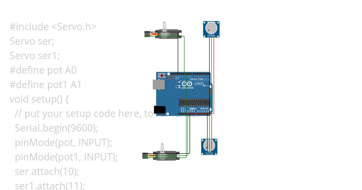 2 x Potentiometer + Servo simulation