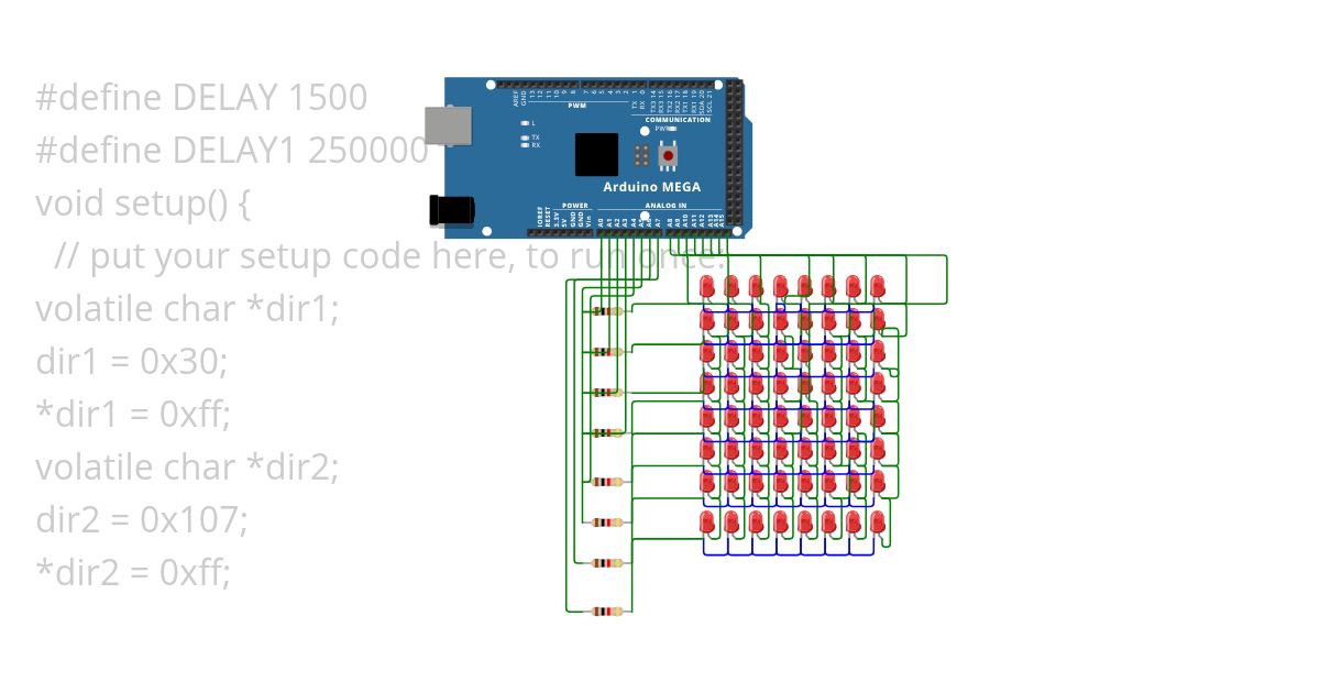 dot matrix displaying name simulation