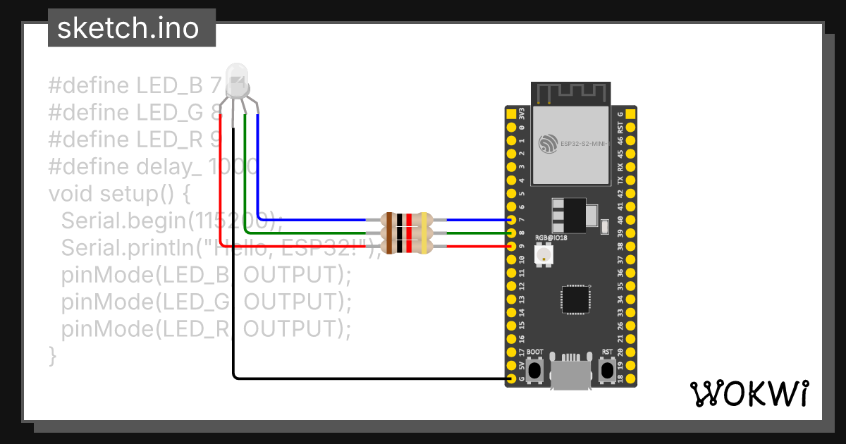 ESP32_RGB_LED_digitalWrite - Wokwi ESP32, STM32, Arduino Simulator